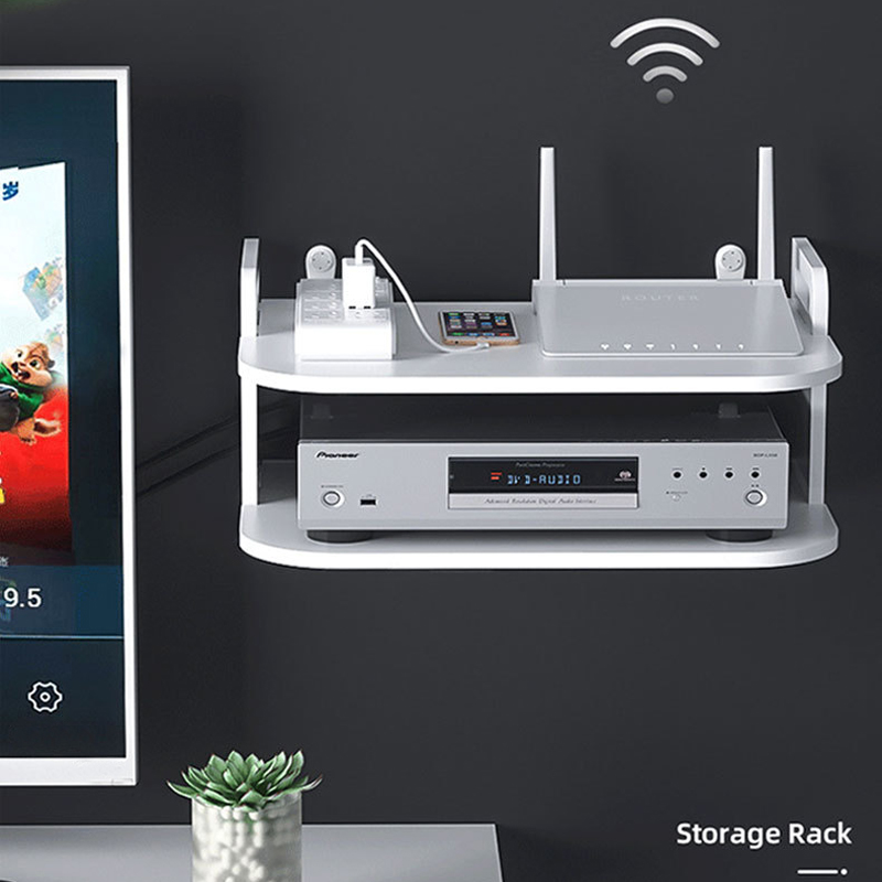 Desk Setup With Tv - Wandmontage Router Kabel Organizer Plank Geventileerd