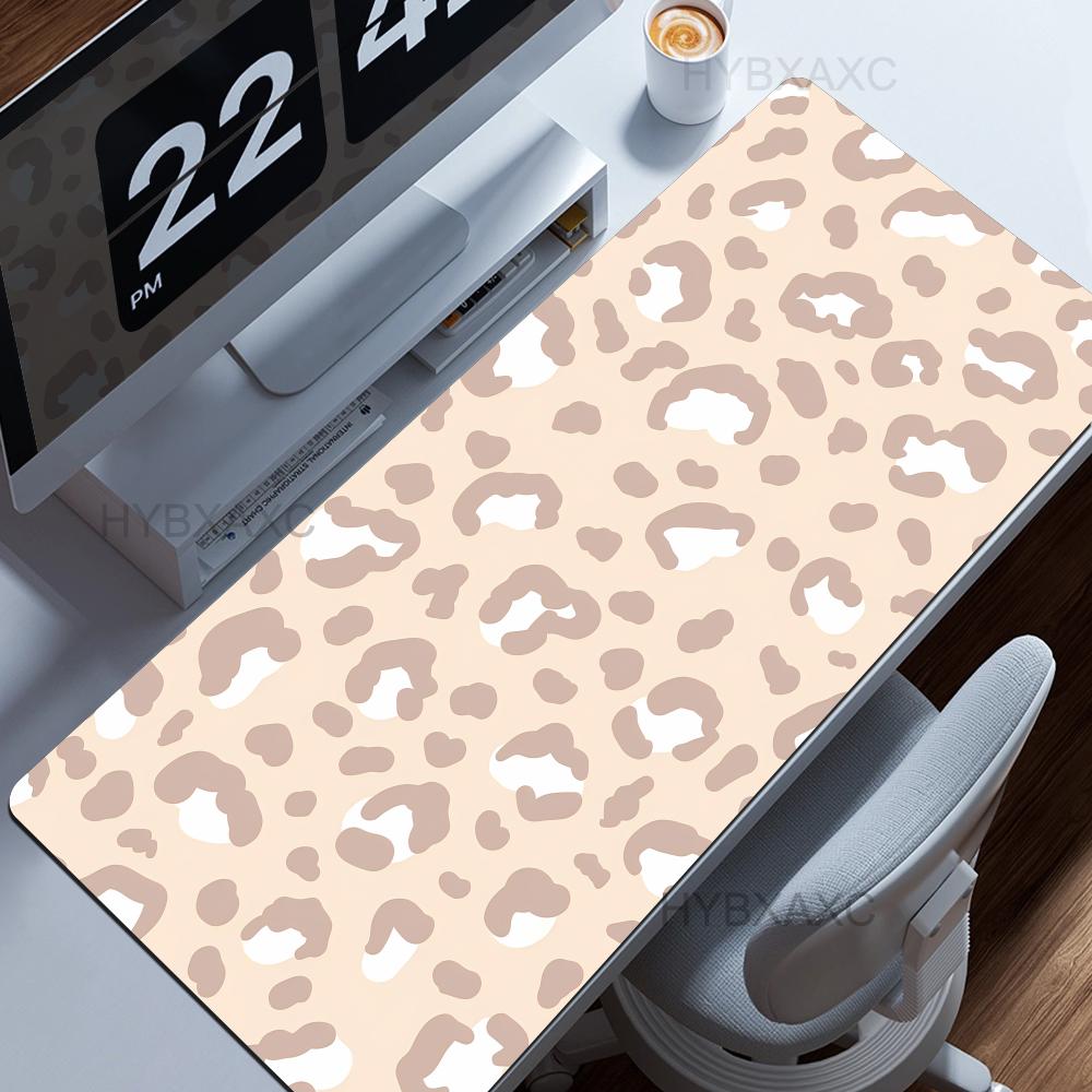 Desk Setup Beige - XXL Computertoetsenbord en muismat Beige Bruin