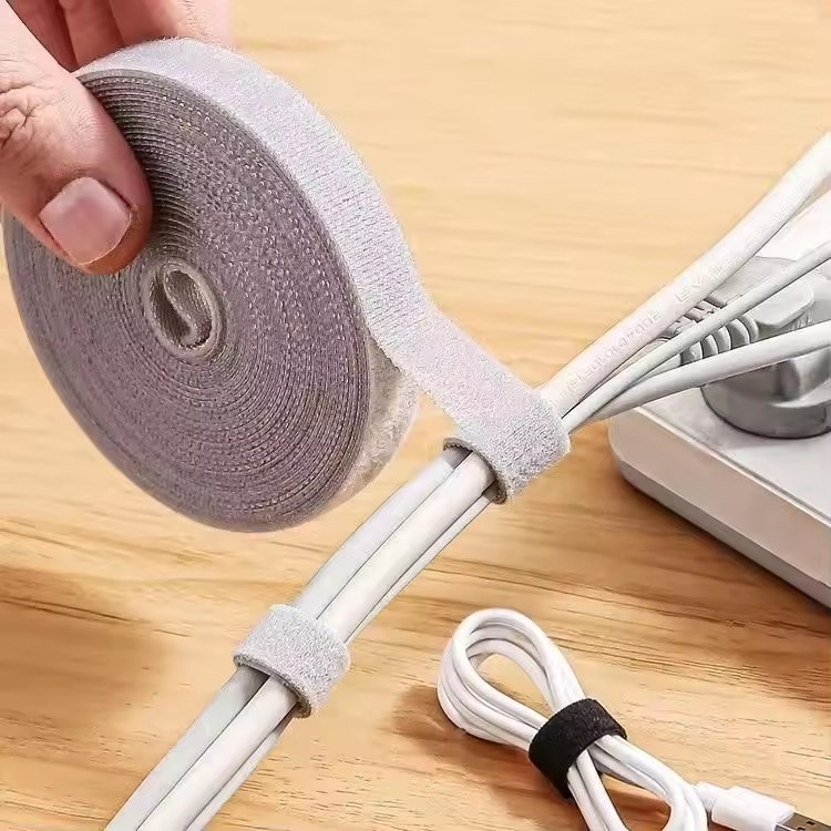 Desk Setup Cable Management - 5M Klittenband Kabelorganizer Kabelbinders Draadopwinder Keeper