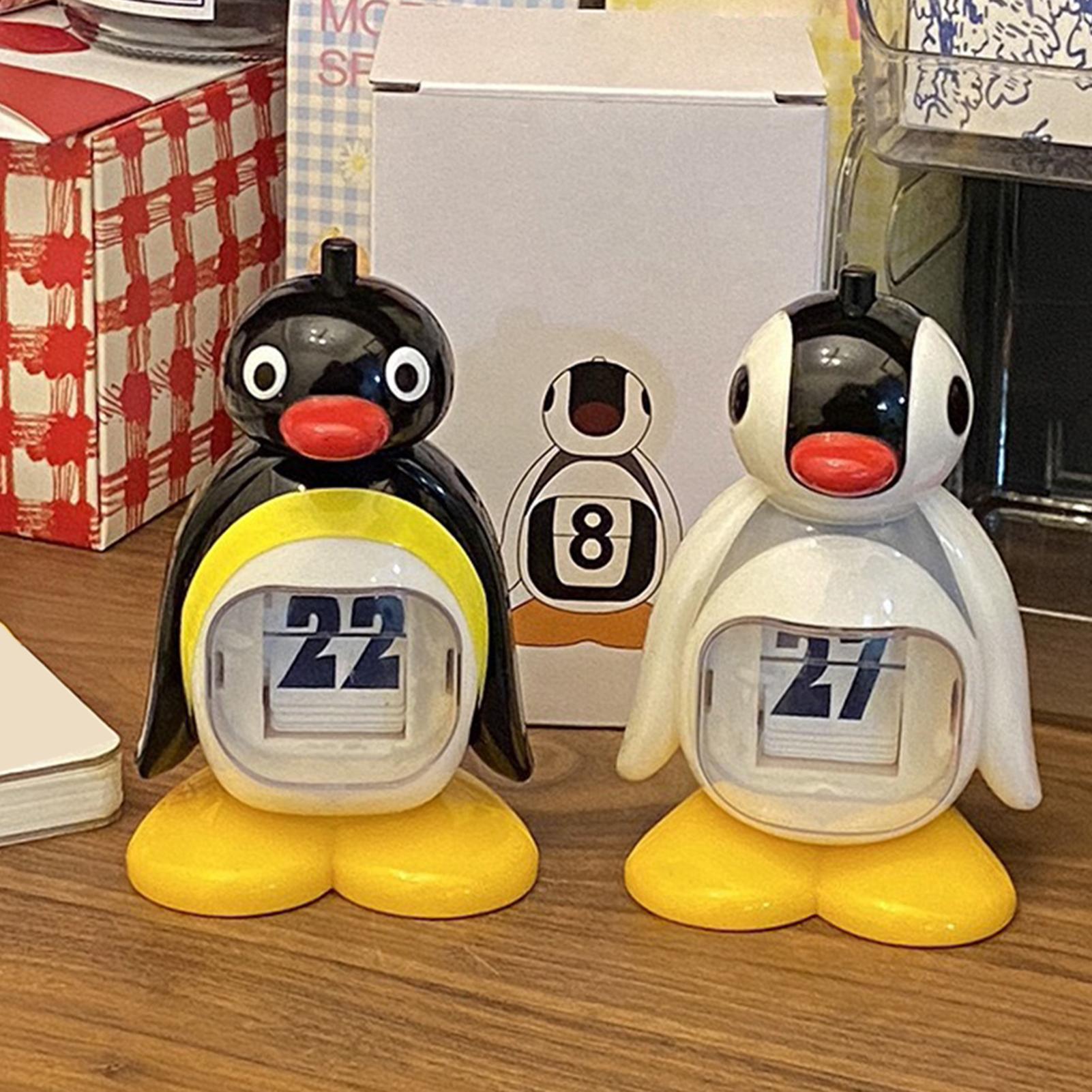 Desk Setup Retro - Pinguïn bureaukalender dierendecoratie drukkende eeuwigdurende kalender