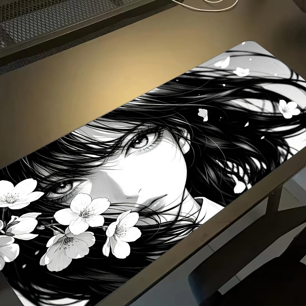 Desk Setup Gaming And Work - Sakura Girl extra grote stoffen bureau-muismat