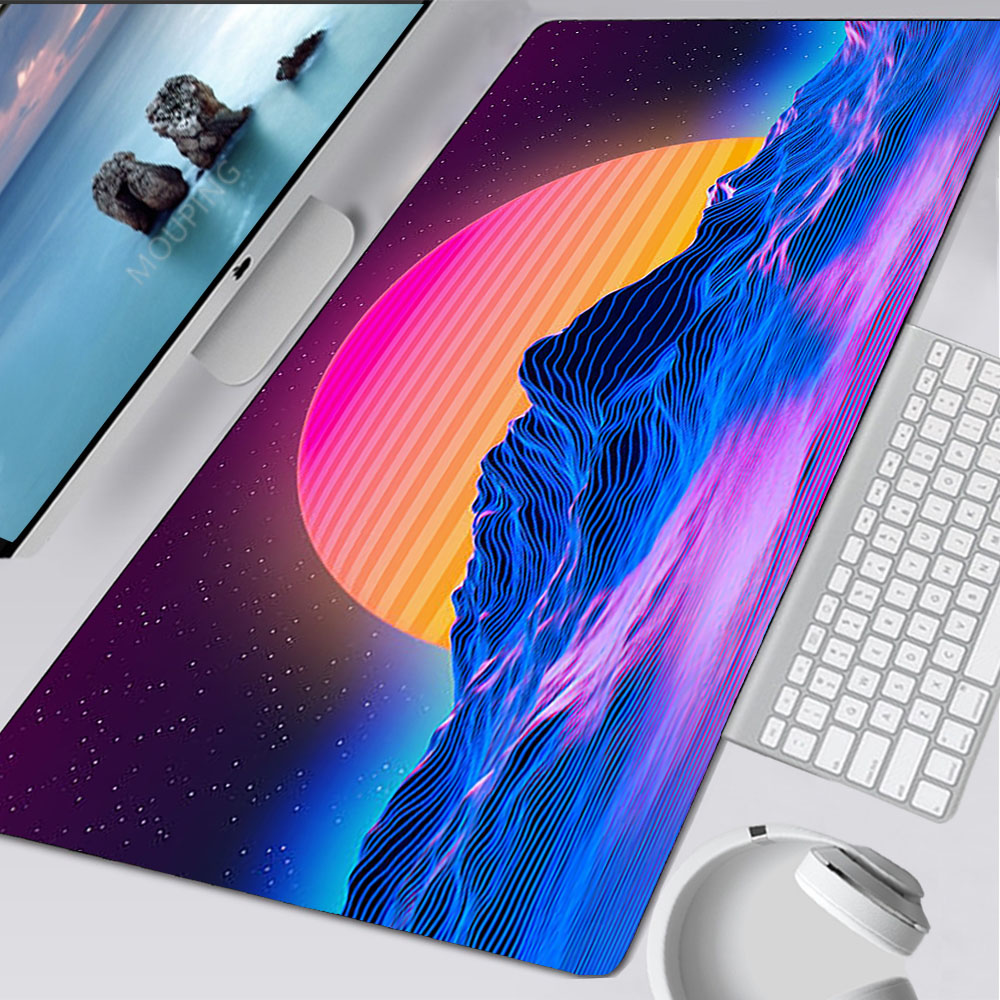 Desk Setup Game - Vaporwave Muismat Retrowave/synthwave 900x400 Muismat Leuke