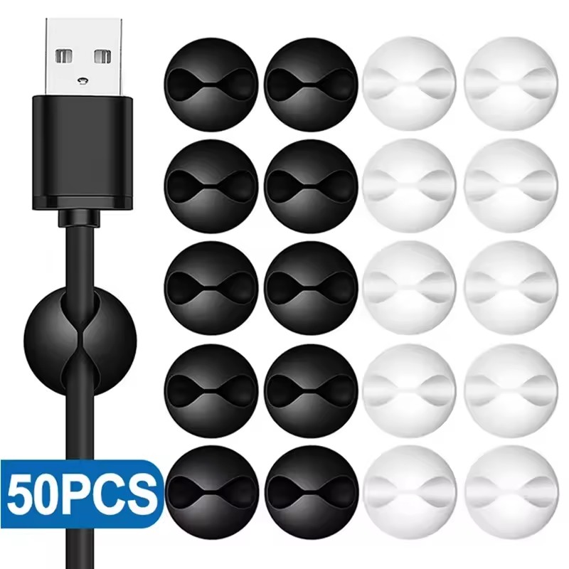 Desk Setup Cable Management - 5/50 Stuks Desktop Muur Kabel Clips