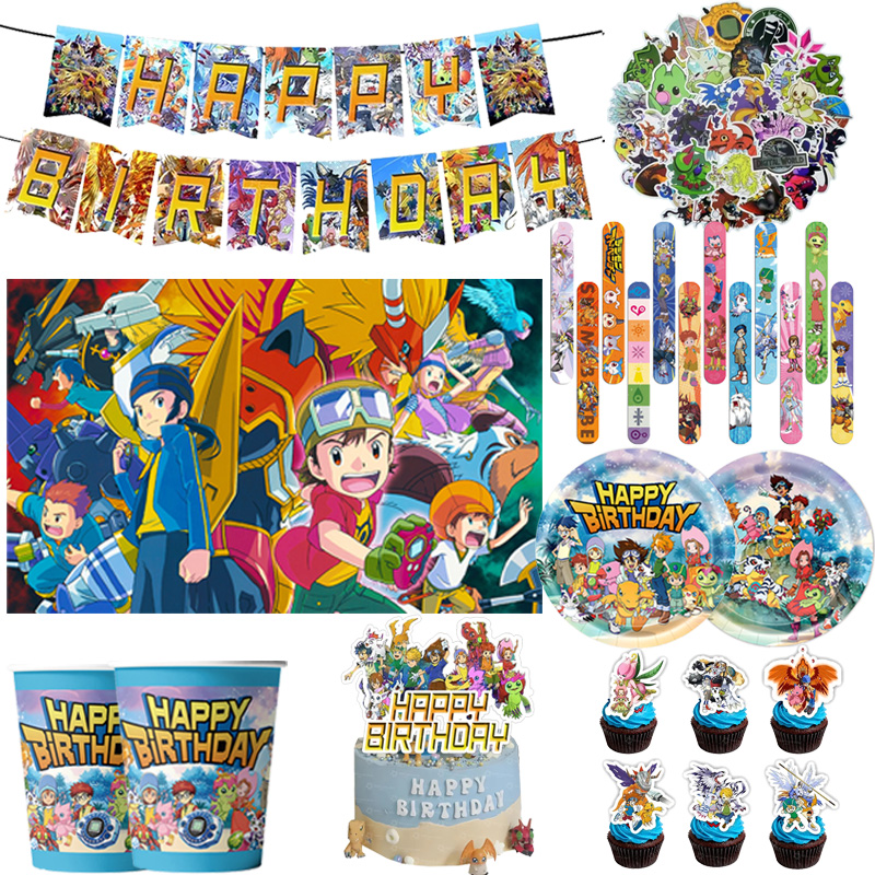Desk Setup Girl - Digimon thema verjaardagsparty benodigdheden: papieren borden,