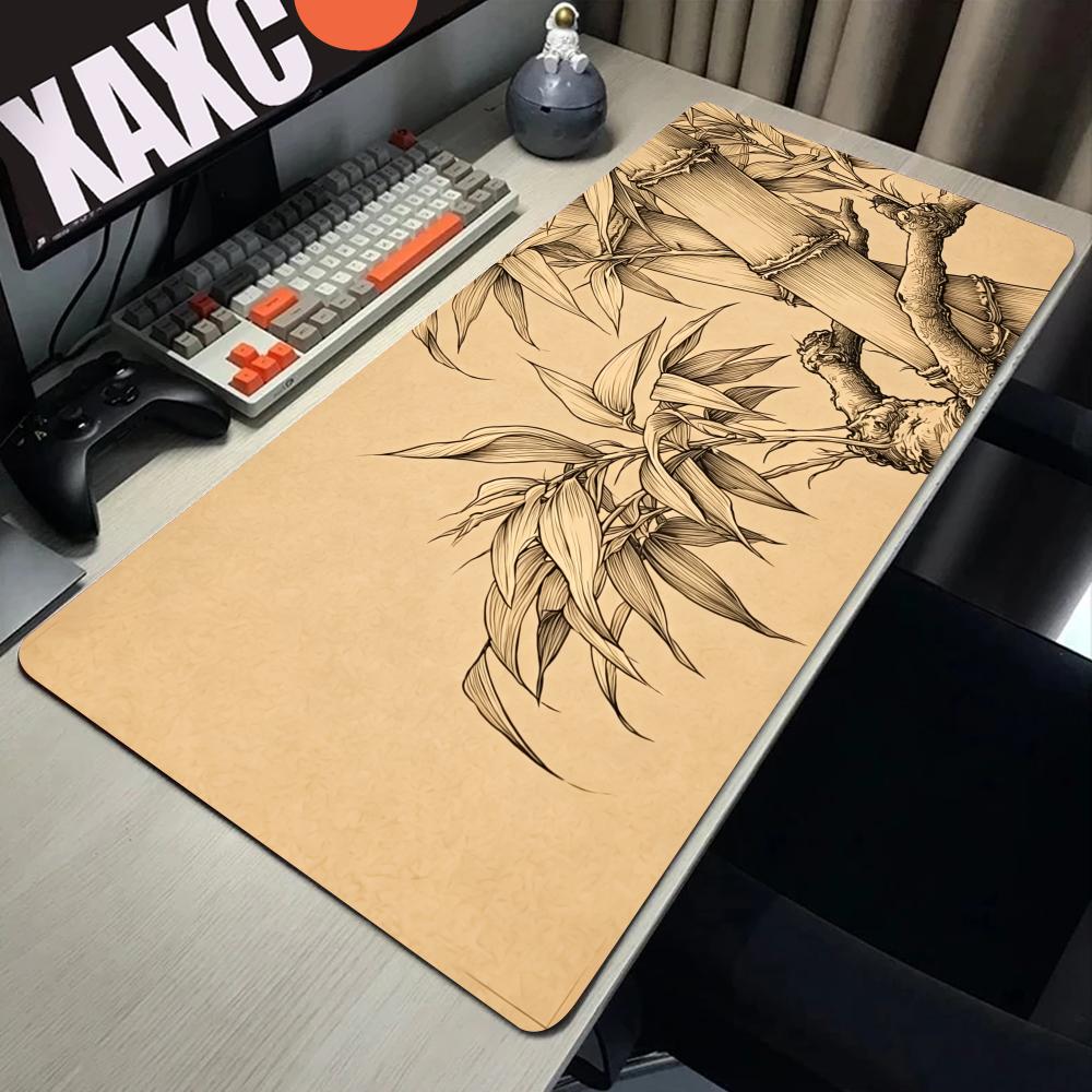 HYBXAXC Bamboe Line Art Muisma - Desk Setup Beige recensie en prijs