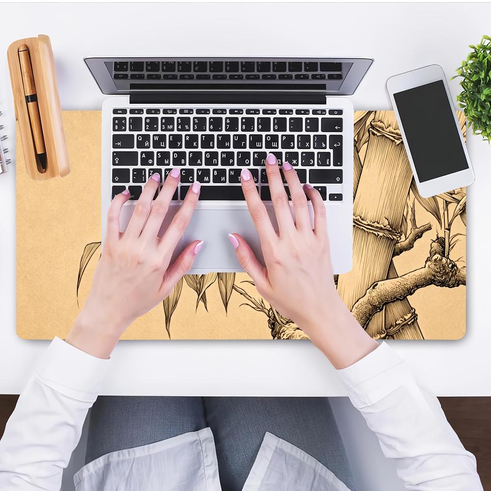 HYBXAXC Bamboe Line Art Muisma - Desk Setup Beige recensie en prijs