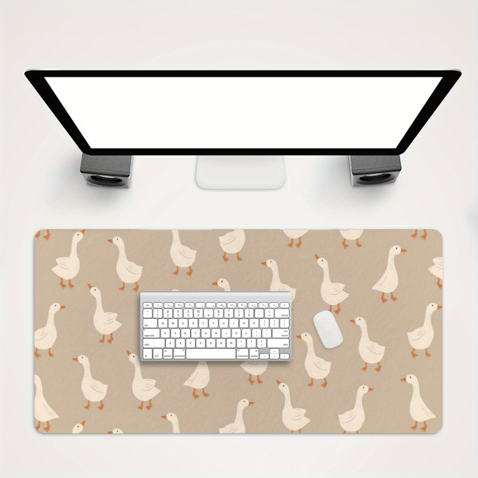 Goose Flock Pattern Bureaumat  - Desk Setup Beige recensie en prijs