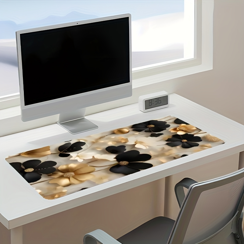 Zwarte en gouden bloemenprint  - Desk Setup Gaming And Work recensie en prijs