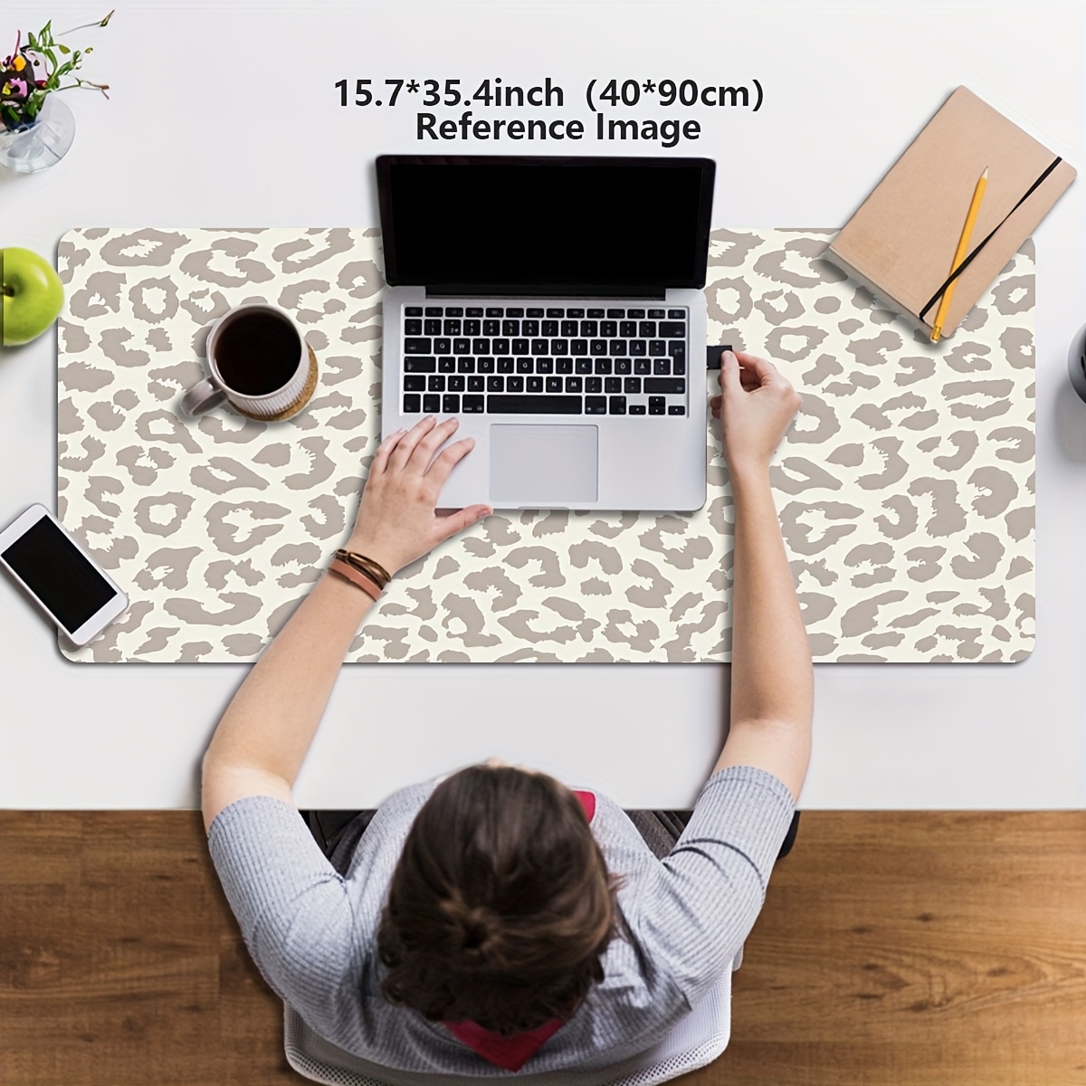 Beige luipaardprint verlengde  - Desk Setup Beige recensie en prijs