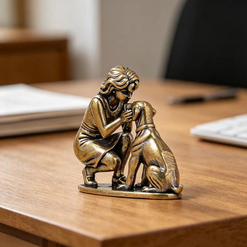 Messing meisje hond figuur thu - Desk Setup Retro recensie en prijs