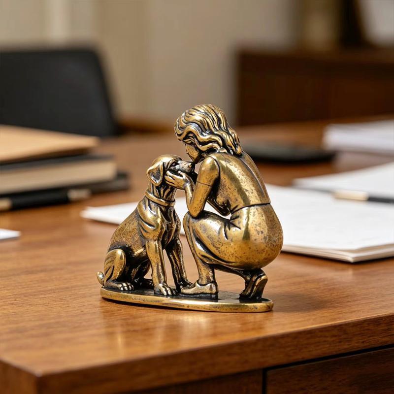 Messing meisje hond figuur thu - Desk Setup Retro recensie en prijs