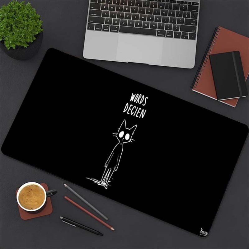 Grappige schets Cat Words Deci - Desk Setup Gaming And Work recensie en prijs