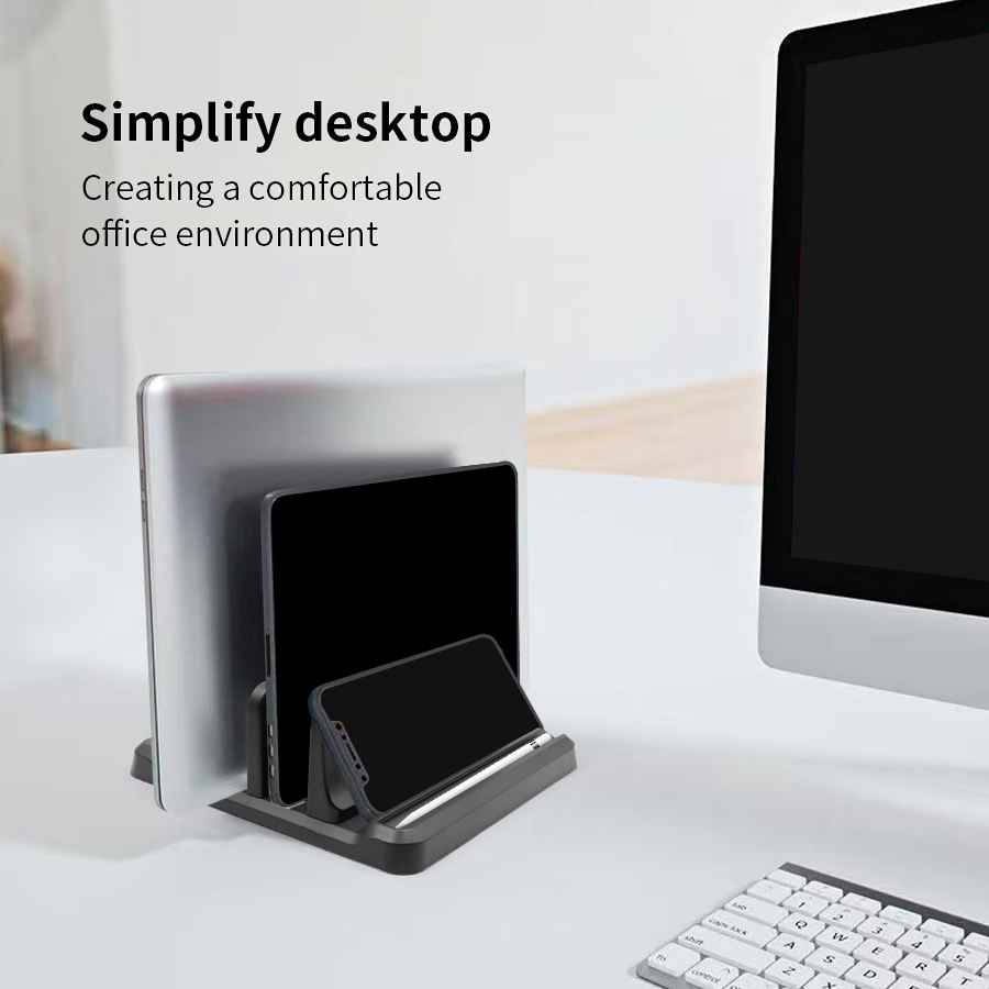 Verticale laptopstandaard Plas - Desk Setup Macbook recensie en prijs