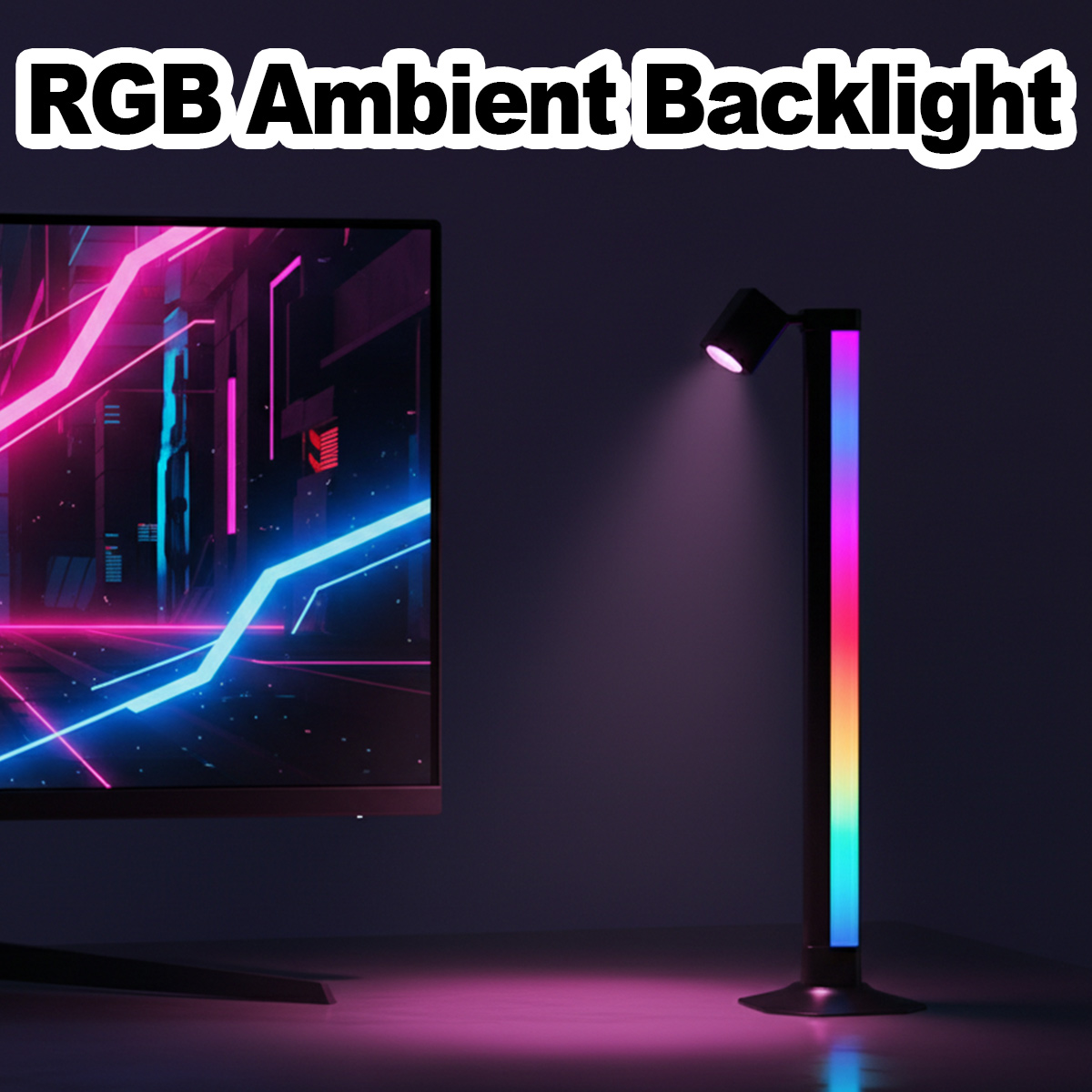 Slimme LED RGB lichtbalk met m - Desk Setup With Tv recensie en prijs