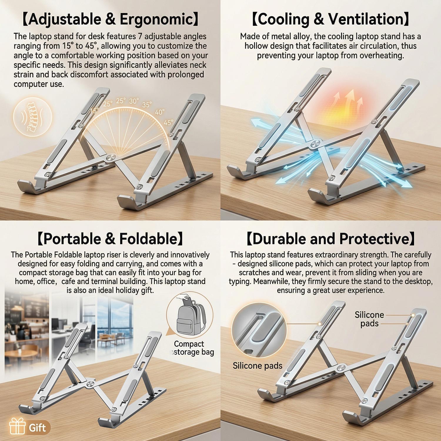 Metalen draagbare opvouwbare l - Desk Setup Macbook recensie en prijs